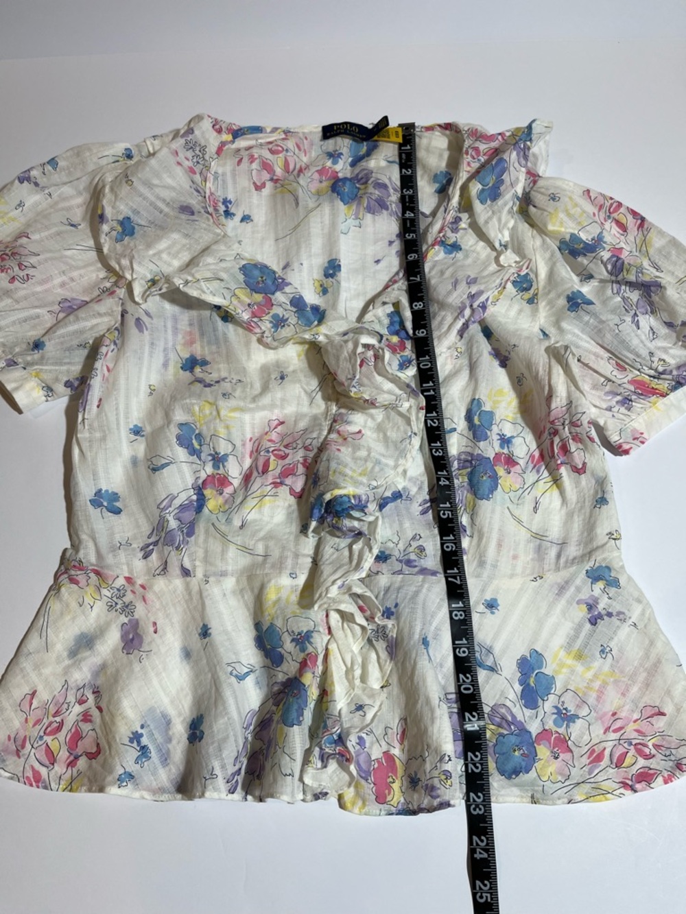 Polo Ralph Lauren Ryle Floral Print Ruffle Trim Blouse - Picture 6 of 11